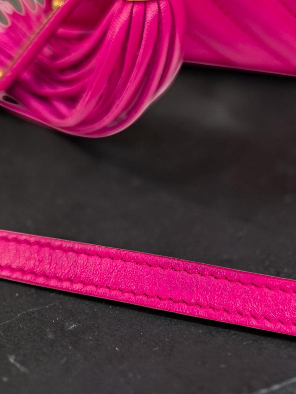Saint Laurent Hot Pink Quilted Leather Crossbody Camera Bag with Tassel - Picture 10 of 16